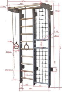 Małpiszon Drabinka gimnastyczna drewniana biała Kombik Irelio 6