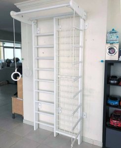 Małpiszon Drabinka gimnastyczna drewniana biała Kombik Irelio 7