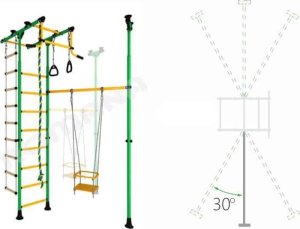 Małpiszon Słupek rozporowy z siatką do drabinki niebieski Kometa 14