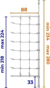 Małpiszon Słupek rozporowy z siatką do drabinki niebieski Kometa 3