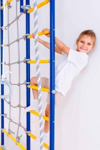 Małpiszon Słupek rozporowy z siatką do drabinki niebieski Kometa 5