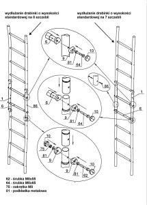 Małpiszon Dostawka wydłużająca drabinkę 2 szczeble czarna Kometa 7