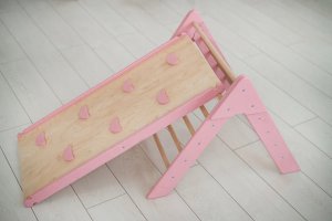 Małpiszon Domowy plac zabaw trójkąt Pikler Montessori niebiesko-kolorowy Moon LunaToys 31