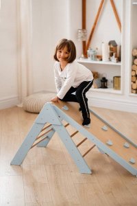 Małpiszon Domowy plac zabaw trójkąt Pikler Montessori biały Moon LunaToys 26