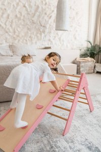 Małpiszon Domowy plac zabaw trójkąt Pikler Montessori biały Moon LunaToys 40