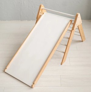 Małpiszon Domowy plac zabaw trójkąt Pikler Montessori błękitny Moon LunaToys 37