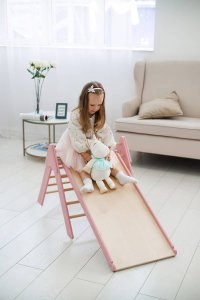 Małpiszon Domowy plac zabaw trójkąt Pikler Montessori zielony Moon LunaToys 21