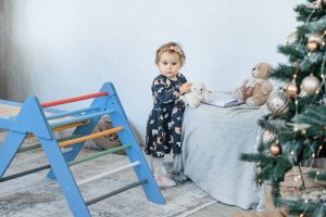 Małpiszon Domowy plac zabaw trójkąt Pikler Montessori zielony Moon LunaToys 39