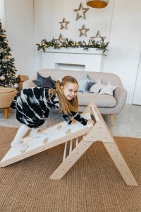 Małpiszon Domowy plac zabaw trójkąt Pikler Montessori zielony Moon LunaToys 44