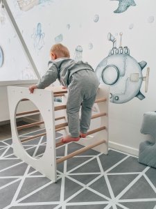 Małpiszon Domowy plac zabaw kostka wspinaczkowa drewno Box Małpiszon 3