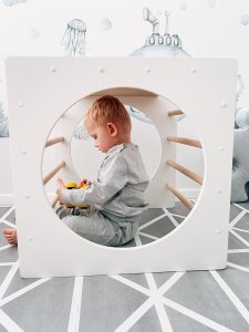 Małpiszon Domowy plac zabaw kostka wspinaczkowa drewno Box Małpiszon 5