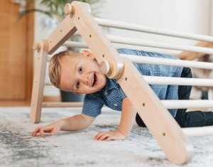 Małpiszon Domowy plac zabaw Mopitri drewno Karussell 7