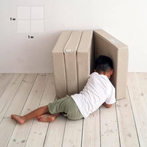 Małpiszon Składany materac pod drabinkę gimnastyczną 100x100x10 cm Kometa pomarańczowo-żółty 3