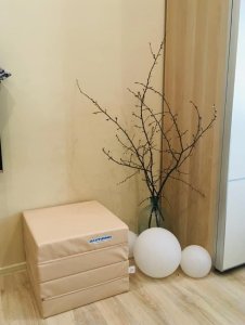 Małpiszon Składany materac pod drabinkę gimnastyczną 100x100x10 cm Kometa jasnozielono - żółty 12