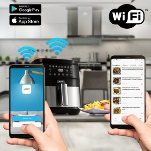 Frytkownica beztłuszczowa Yoer 4w1 Frytkownica BEZTŁUSZCZOWA Piekarnik GRILL Suszarka do grzybów, owoców, warzyw YOER 1700W + WI-FI - YOER Crispo AF01BK 12