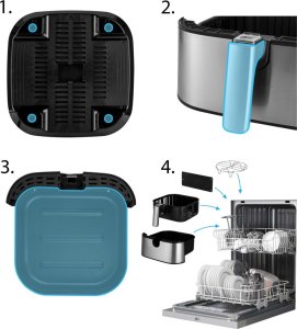 Frytkownica beztłuszczowa Yoer 4w1 Frytkownica BEZTŁUSZCZOWA Piekarnik GRILL Suszarka do grzybów, owoców, warzyw YOER 1700W + WI-FI - YOER Crispo AF01BK 14