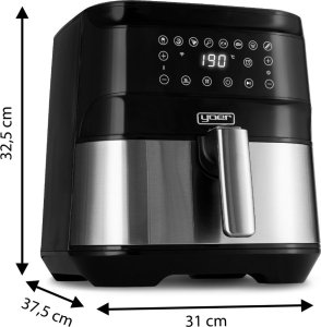 Frytkownica beztłuszczowa Yoer 4w1 Frytkownica BEZTŁUSZCZOWA Piekarnik GRILL Suszarka do grzybów, owoców, warzyw YOER 1700W + WI-FI - YOER Crispo AF01BK 15