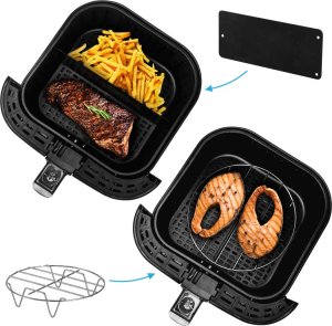 Frytkownica beztłuszczowa Yoer 4w1 Frytkownica BEZTŁUSZCZOWA Piekarnik GRILL Suszarka do grzybów, owoców, warzyw YOER 1700W + WI-FI - YOER Crispo AF01BK 7