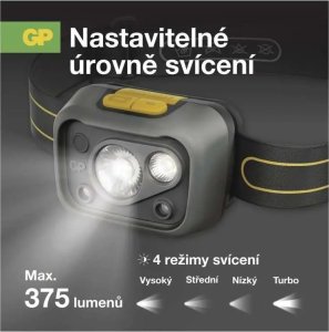 Latarka GP Latarka czołowa z czujnikiem ruchu 375lm, 110m, 4 tryby - GP DISCOVERY CHW54 11