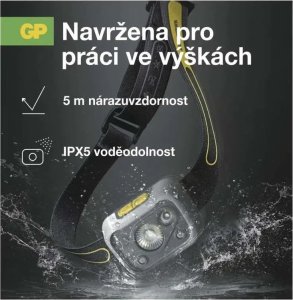 Latarka GP Latarka czołowa z czujnikiem ruchu 375lm, 110m, 4 tryby - GP DISCOVERY CHW54 15