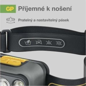 Latarka GP Latarka czołowa z czujnikiem ruchu 375lm, 110m, 4 tryby - GP DISCOVERY CHW54 16