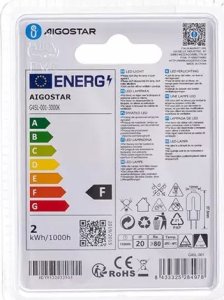 Aigostar  Żarówka diodowa SMD LED G4 1,3W biała ciepła 12V/130LM AC/DC Żarówka diodowa SMD LED G4 1,3W biała ciepła 12V/130LM AC/DC 5