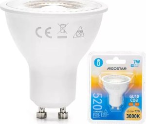 Aigostar  Żarówka punktowa 60deg; reflektorek LED 230V GU10 7W ciepła 3000K 520lm Żarówka punktowa 60deg; reflektorek LED 230V GU10 7W ciepła 3000K 520lm 1