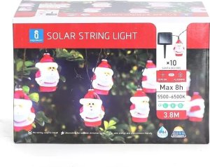 Aigostar  Mikołaje sznur 10 lampek solarnych 2m łańcuch na choinkę przed dom Mikołaje sznur 10 lampek solarnych 2m łańcuch na choinkę przed dom 8