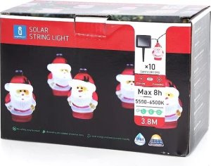 Aigostar  Mikołaje sznur 10 lampek solarnych 2m łańcuch na choinkę przed dom Mikołaje sznur 10 lampek solarnych 2m łańcuch na choinkę przed dom 9
