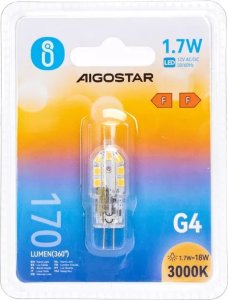 Aigostar  Żarówka diodowa SMD LED G4 1,7W biała ciepła 12V/170LM AC/DC Żarówka diodowa SMD LED G4 1,7W biała ciepła 12V/170LM AC/DC 4