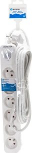 Aigostar  Francuski przedłużacz 6-gniazdowy z wyłącznikiem biało-szary 5m Francuski przedłużacz 6-gniazdowy z wyłącznikiem biało-szary 5m 4