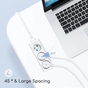 Aigostar  Listwa zasilająca na 3 gniazda typu francuskiego bez przełącznika Listwa zasilająca na 3 gniazda typu francuskiego bez przełącznika 4