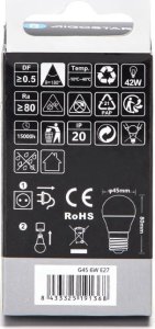 Aigostar  Żarówka LED G45 E27 6W 6500K LED G45 E27 6W 6500K 2