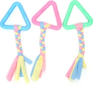 Nobleza Zabawki z bawełnianego sznura z trójkątem z TPR dla psa Zabawki z bawełnianego sznura z trójkątem z TPR dla psa 5