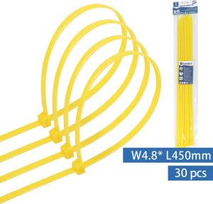 Organizer Aigostar  Nylonowa opaska zaciskowa 30 szt. 4,8x450 mm żółta Nylonowa opaska zaciskowa 30 szt. 4,8x450 mm żółta 2