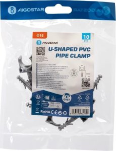 Aigostar  Zacisk do rur z PVC w kształcie litery U ze śrubą rozporową,  Zacisk do rur z PVC w kształcie litery U ze śrubą rozporową, 4