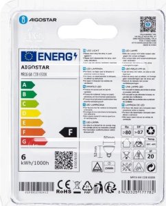 Aigostar  Żarówka reflektorek halogen COB MR16 6W/AC/DC12V biały zimny fi50mm Żarówka reflektorek halogen COB MR16 6W/AC/DC12V biały zimny fi50mm 5