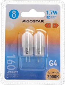 Aigostar  Żarówka LED Mleczna Biel G4 1.7W 2 szt. ciepła Koraliki Lampowe LED Mleczna Biel G4 1.7W 2 szt. 4
