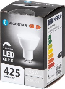 Aigostar  Żarówka LED GU10 4,9W 6500K z możliwością ściemniania LED GU10 4,9W 6500K z możliwością ściemniania 1