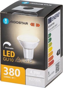 Aigostar  Żarówka LED GU10 4,9W 2700K z możliwością ściemniania i szklanym kloszem LED GU10 4,9W 2700K z możliwością ściemniania i szklanym kloszem 1