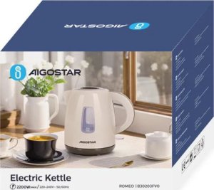 Czajnik Aigostar  Plastikowy czajnik elektryczny o mocy 2200 W i pojemności 1,2 l Plastikowy czajnik elektryczny o mocy 2200 W i pojemności 1,2 l 4