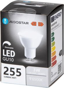 Aigostar  Żarówka LED GU10 3W 6500K z możliwością ściemniania LED GU10 3W 6500K z możliwością ściemniania 1