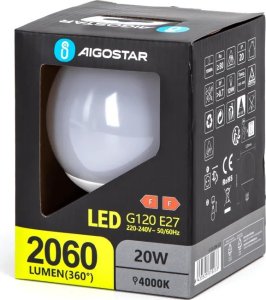 Aigostar  Zarówka diodowa LED G120 E27 20W 4000k Zarówka diodowa LED G120 E27 20W 4000k 1