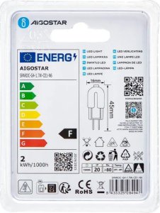 Aigostar  Żarówka diodowa LED Mleczna Biel G4 1.7W 2 szt. Żarówka diodowa LED Mleczna Biel G4 1.7W 2 szt. 3
