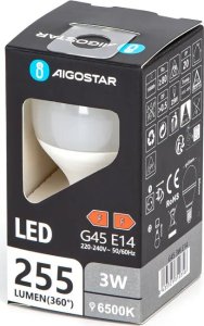Aigostar  Żarówka diodowa kulka LED G45 E14 3W 6500K Żarówka diodowa kulka LED G45 E14 3W 6500K 5