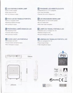 Aigostar  Przenośna lampa robocza halogen LED Ładowalny z usb reflektor 50W/5V Przenośna lampa robocza halogen LED Ładowalny z usb reflektor 50W/5V 9
