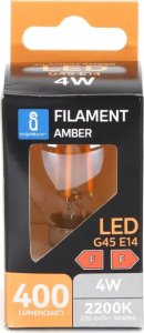 Aigostar  Żarówka LED Filament Bursztynowa G45 E14 4W Żarówka LED Filament Bursztynowa G45 E14 4W 1