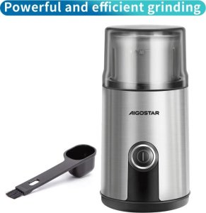 Młynek do kawy Aigostar  200W 75g Jednoprzyciskowy młynek do kawy ze stali nierdzewnej 200W 75g Jednoprzyciskowy młynek do kawy ze stali nierdzewnej 2
