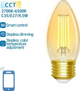 Aigostar  Inteligentna żarówka WB C35 E27 Wi-Fi Bursztynowa Inteligentna żarówka WB C35 E27 Wi-Fi Bursztynowa 2