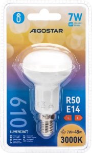 Aigostar  Żarówka diodowa skupiona LED R50 E14 7W 3000k 610lm biała ciepła Żarówka diodowa skupiona LED R50 E14 7W 3000k 610lm biała ciepła 6